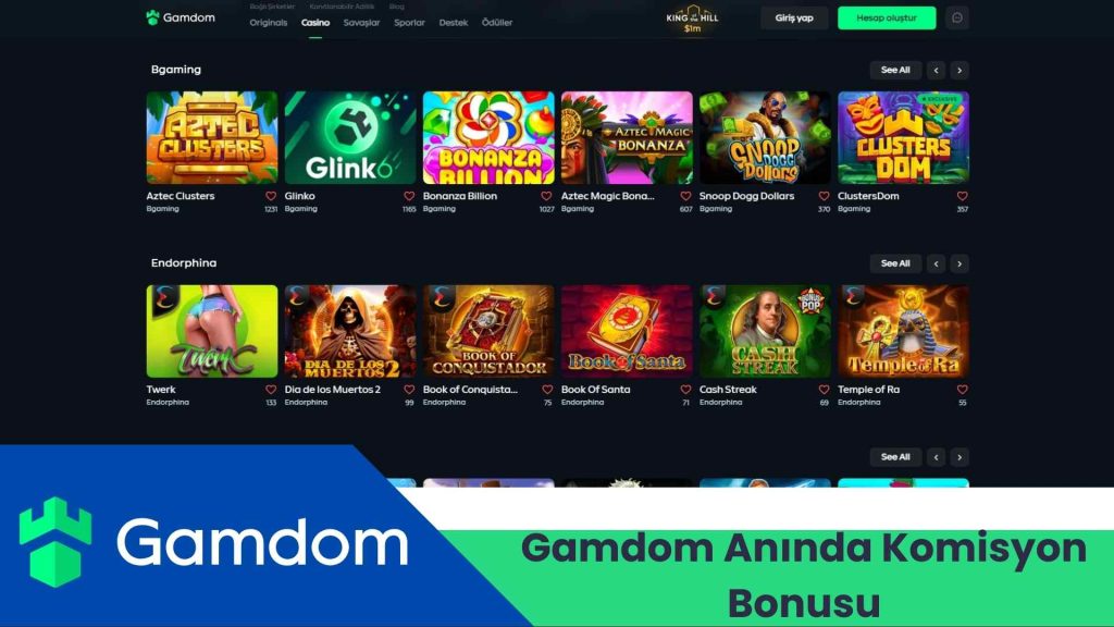 Gamdom Anında Komisyon Bonusu